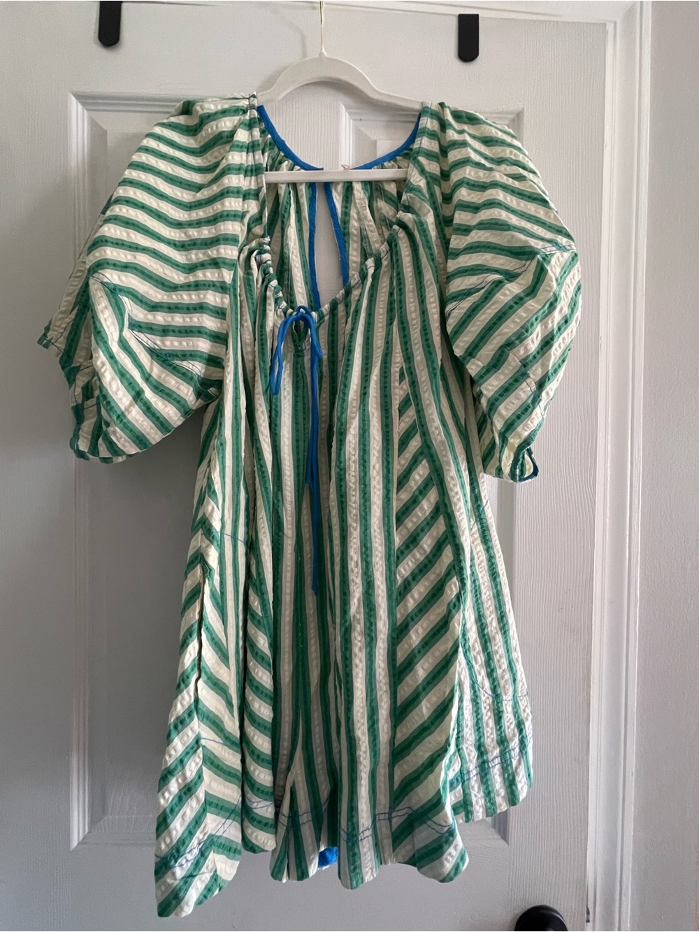 Bop Around Romper Free People Green and Blue Combo Size M